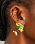 Afrikaan 18k Queen Studs,Earrings, Sassy Jones,