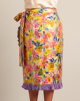 Camille Floral Jacquard Ruffled Wrap Skirt