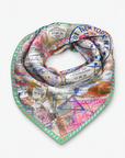 Charis Jetset Passport Stamp Oversized Square Scarf featuring colorful passport stamps and vintage travel inspired artwork.