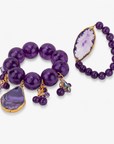 Chrysallis 2pc Stretch Stack - Purple Agate Druzy, Bracelets, Sassy Jones