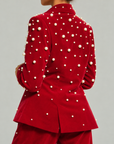 The Fiorella Blazer - Red Velvet Pearl,Clothing, Sassy Jones,
