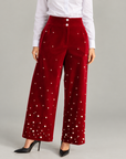 The Fiorella Pant - Red Velvet Pearl,Clothing, Sassy Jones,