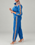 The Gemma Crystal Jogger Jacket - Denim,Clothing, Sassy Jones,