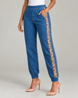 The Gemma Crystal Jogger Pant - Denim,Clothing, Sassy Jones,
