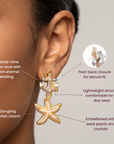 Harbor Grace 18k Anchor Earrings - Coastal Pearl,Earrings, Sassy Jones,