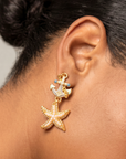 Harbor Grace 18k Anchor Earrings - Coastal Pearl,Earrings, Sassy Jones,
