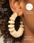 Kamaria Coconut Hoops- Ivory Coast,Earrings, Sassy Jones,