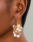 Makemba Botswana Agate Beaded Dangles in Ivory Estate, Sassy Jones