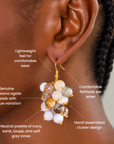 Makemba Botswana Agate Beaded Dangles in Ivory Estate, Sassy Jones