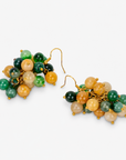 Makemba Jasper Beaded Dangles in Emerald Legacy featuring clustered green, golden yellow and cream jasper beads.
