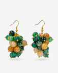 Makemba Jasper Beaded Dangles in Emerald Legacy featuring clustered green, golden yellow and cream jasper beads.