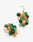 Makemba Jasper Beaded Dangles in Emerald Legacy featuring clustered green, golden yellow and cream jasper beads.