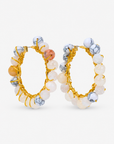 Makemba Botswana Agate Hoops - Ivory Estate,Earrings, Sassy Jones,
