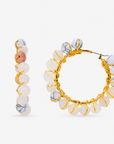 Makemba Botswana Agate Hoops - Ivory Estate,Earrings, Sassy Jones,