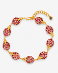 Scarlette Dainty Pearl Chain featuring repeating red ladybug motifs with pearl-like beads and crystal accents.