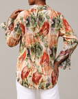 The Sorelle Silky Pleated Lounge Top