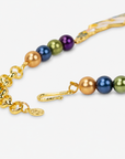 Victoriana Prissy Peacock Necklace featuring dimensional enamel feathers, turquoise crystal accents and gold colored detailing.
