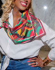 luxury scarves for women, square fashion scarf, statement scarf accessory, boutique scarves, modern women’s accessories, designer-style scarves, versatile scarves, fashion scarves for outfits, chic women’s scarves