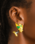 Afrikaan 18k Queen Studs,Earrings, Sassy Jones,