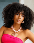 Amora Pearl Heart Dangles - Pink/Rose Gold,Earrings, Sassy Jones,