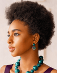 Amora Pearl Heart Dangles - Rainbow Teal,Earrings, Sassy Jones,