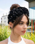 Angelique Ruffle Headband - Black,Headbands, Sassy Jones,