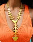 Caicos 18k Fishbone Necklace,Necklaces, Sassy Jones,
