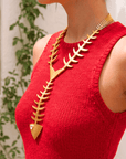 Caicos 18k Fishbone Necklace,Necklaces, Sassy Jones,