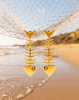 Caicos Fishbone Dangles,Earrings, Sassy Jones,