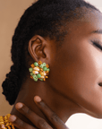 Caliope Beaded Cluster Earrings - Sienna Sage,Earrings, Sassy Jones,