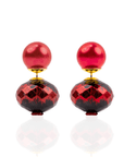 Caliope Double Studs - Crimson,Earrings, Sassy Jones,