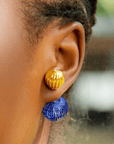 Caliope Double Studs - Fine China Blue,Earrings, Sassy Jones,