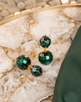 Caliope Double Studs - Green,Earrings, Sassy Jones,
