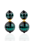 Caliope Double Studs - Green,Earrings, Sassy Jones,