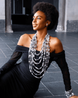 Caliope Double Studs - Silver Fox,Earrings, Sassy Jones,