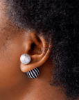 Caliope Double Studs - Silver Fox,Earrings, Sassy Jones,