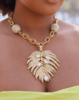 Calypso Palm Crystal Bib,Necklaces, Sassy Jones,
