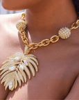 Calypso Palm Crystal Bib,Necklaces, Sassy Jones,