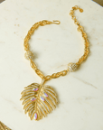 Calypso Palm Crystal Bib,Necklaces, Sassy Jones,