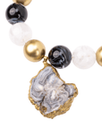Chrysallis Agate Chunky Chain - Black/Gold,Necklaces, Sassy Jones,