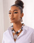 Chrysallis Agate Chunky Chain - Black/Gold,Necklaces, Sassy Jones,