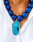 Chrysallis Agate Chunky Chain - Midnight Blue,Necklaces, Sassy Jones,