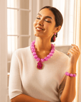 Chrysallis Agate Chunky Chain - Power Pink,Necklaces, Sassy Jones,