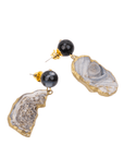 Chrysallis Agate Dangles - Black/Gold,Earrings, Sassy Jones,