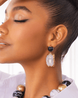 Chrysallis Agate Dangles - Black/Gold,Earrings, Sassy Jones,