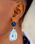 Chrysallis Agate Dangles - Midnight Blue,Earrings, Sassy Jones,