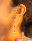 Chrysallis Agate Dangles - Power Pink,Earrings, Sassy Jones,