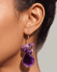 Chrysallis Natural Purple Agate Dangle Earrings,Earrings, Sassy Jones,