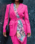 Confident Luxe Scarf 33" x 33" - Pink,Scarves, Sassy Jones,