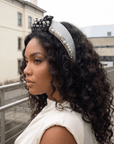 Emily Luxe Headband - Black/White Pearl,Headbands, Sassy Jones,